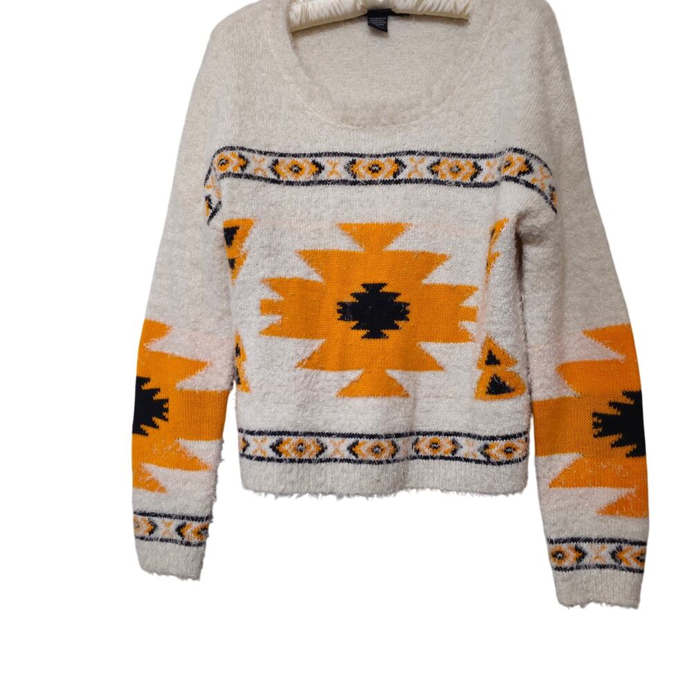 Polly & Esther "Eyelash" Aztec Sweater-Size M